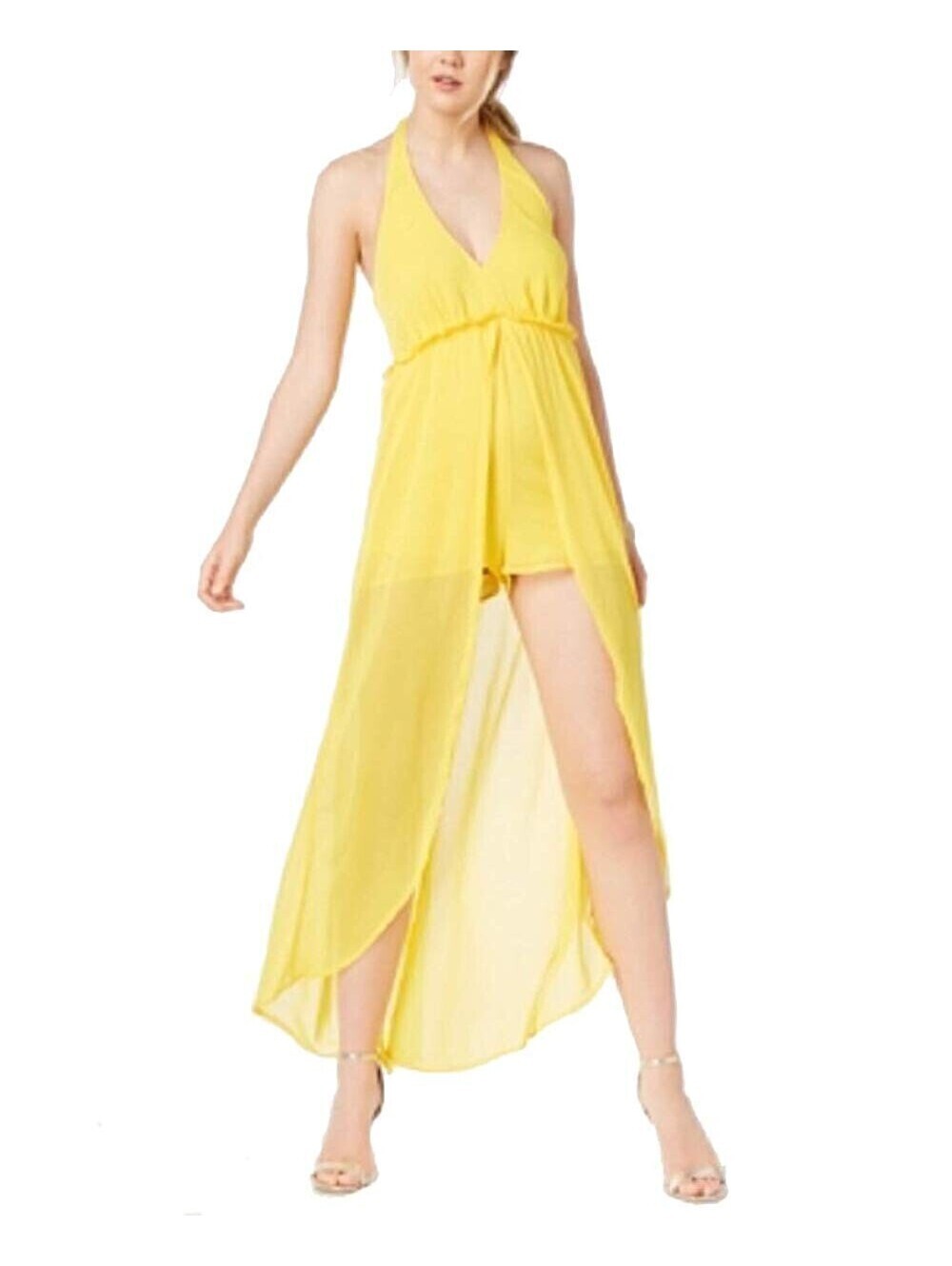 Material Girl Juniors Halter Romper With Sheer Overlay Maxi Skirt Size S